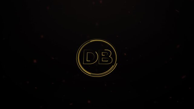 Golden Logo Animation DB Monogram Reveal