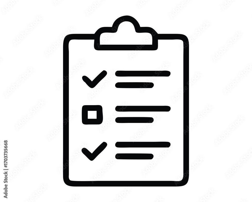 Poster checklist document vector icon on a computer screen for business illustration
