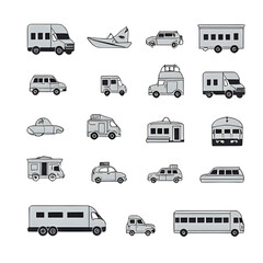 transportation icons set