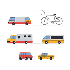 transportation icons set