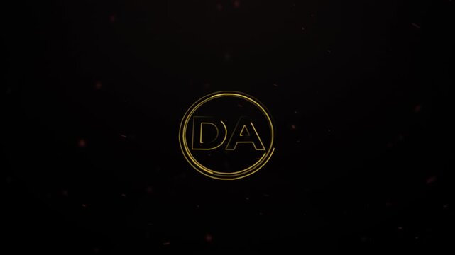 Golden Logo Animation Elegant DA Monogram Reveal