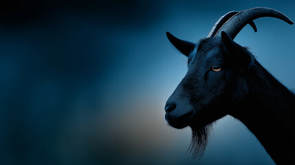 portrait. a silhouette of a goals head. generative ai.