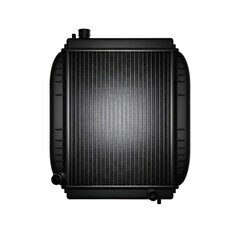 Fototapeta premium Black car radiator isolated on transparent background for engine cooling