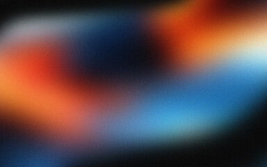 Abstract blurry grainy grunge background  with orange and blue hues dark shadows and subtle texture