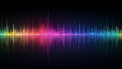 Abstract rainbow spectrum sound wave - Powered by Adobe