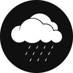Cloud with Rain Silhouette Vector Illustration