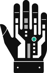 Cybernetic Glove for Time Control Silhouette Vector