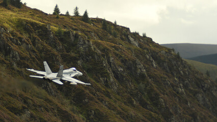 F18 Jet Fighter - Low Flying - Mach Loop - Wales - UK - September 2025