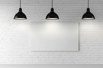 Minimalist gallery with blank backdrop