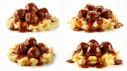 A white plate topped with four different types of food background emotion depth illustration style figure cartoonish composition design colorful backgrounds creative gesture elements