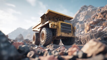 Fototapeta premium Heavy-duty mining truck in quarry