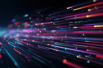 Abstract digital streaks of vibrant colors