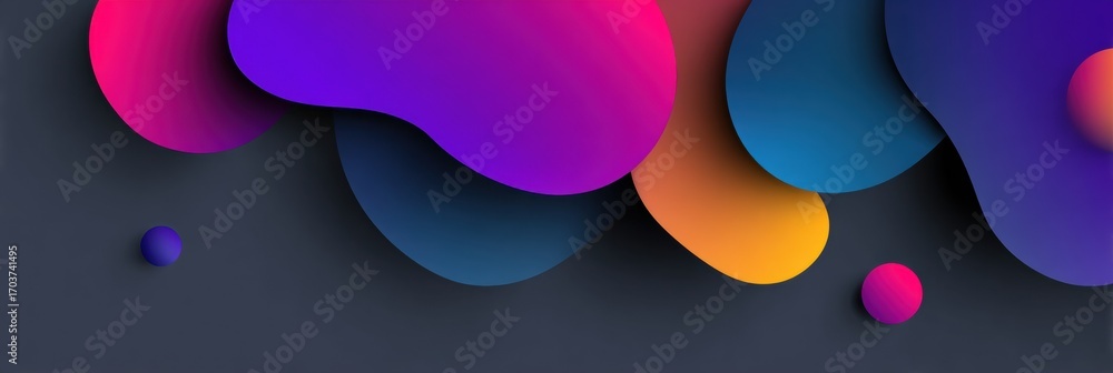Aufkleber colorful abstract shapes blend seamlessly against a dark background, creating a dynamic visual exper