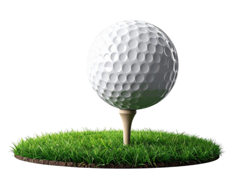 Firefly_Golf ball and tee, transparent background PNG with no text or images on the top of it