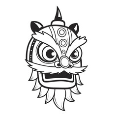 Fototapeta premium Traditional chinese lion dance mask illustration