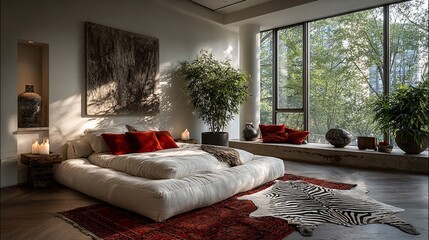 Cozy and Modern Bedroom with Natural Light and Relaxing Decor