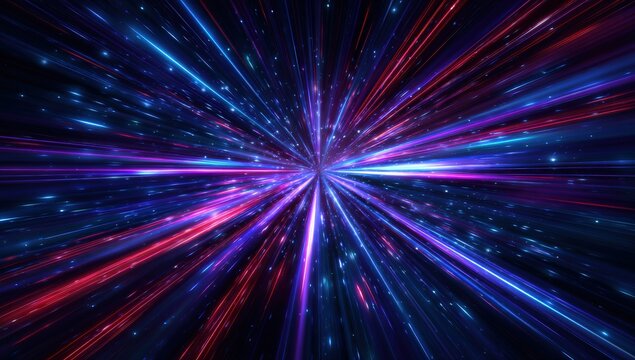 Abstract radial burst of vibrant colors - Powered by Adobe