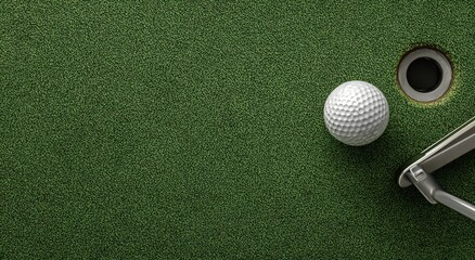 Golf ball on putting green