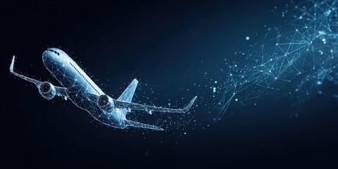 Futuristic Airplane in Flight