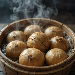 mushrooms in a basket boiled 