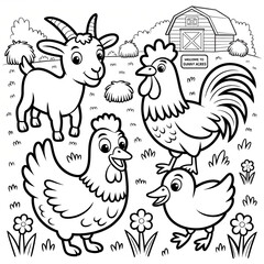 Fun farm animal friends cartoon perfect for kids projects and creative designs for children's books