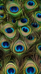 Obraz premium Close-up of peacock feathers