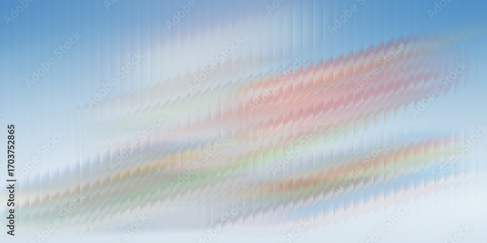 Poster abstract 3d geometric shape with soft pastel colors gradient overlay and subtle light blue sky backg