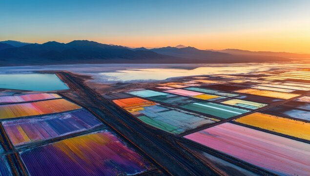 Colorful salt flats at sunset (2)