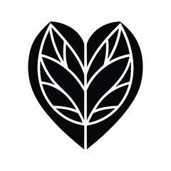 leaf heart icon