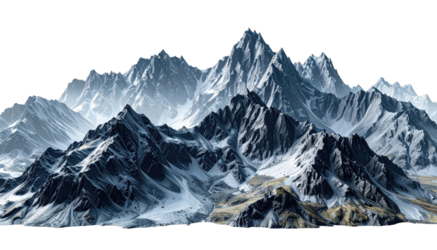 Snowy mountain range panorama.  Vast peaks,  icy slopes