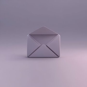 Minimal 3D Illustration of Email Envelope Icon on Glossy Gradient Surface for Modern Communication Design (Video Loop)