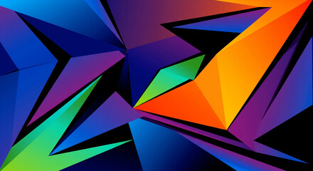 Modern abstract background with sharp angular geometric shapes and bold futuristic gradients