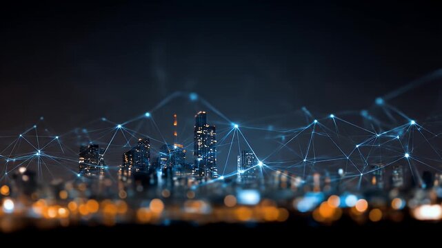 City at night, connected by a network of light (1)