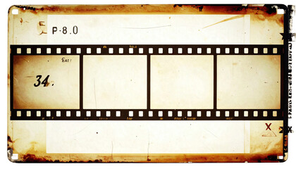 Vintage film strip with empty frames