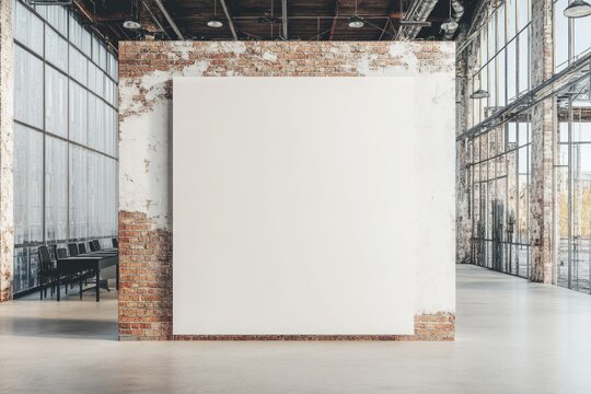 Blank canvas in a modern gallery space
