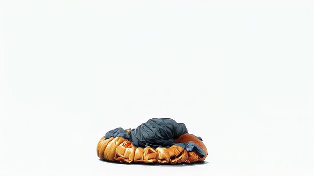 Halloween pumpkin in black witch hat inflating and deflating on white background. High quality 4k footage