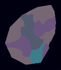 San Marino dotted map. Digital style map of the country on dark background. San Marino shape with circle dots. Colored dots style. Small size circles. Plain vector illustration.