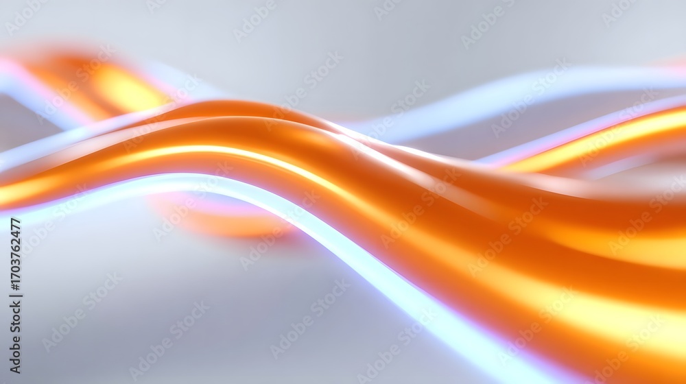 Poster mesmerizing abstract composition of fluid, dynamic waves in a vibrant color palette, evoking a sense