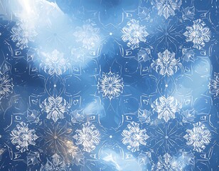 Abstract blue and white patterned background