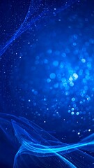 Abstract blue background with flowing lines and light