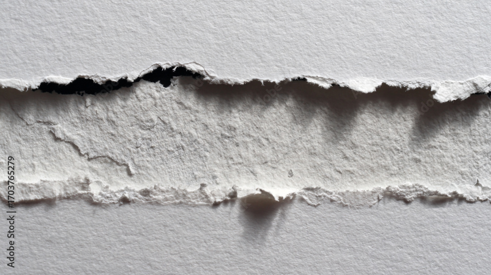 Poster torn paper texture showing a rough edge and uneven surface a close up view