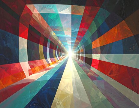 Colorful tunnel perspective