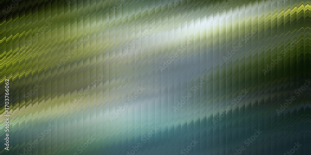 Poster abstract 3d depth background with streaks of light in green and blue tones for digital design applic