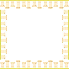 Column frame. Old style geometric empty rectangle frame