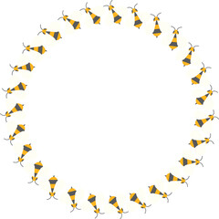 Honeybee frame. Cute honey Bee spring insect. Template with empty space for your text