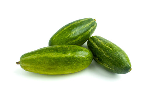 Pointed Gourd Photograph Isolated on White Background for Fresh Vegetable and Healthy Organic Food Concept