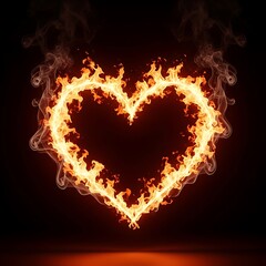 Burning Heart Symbol of Passionate Love.