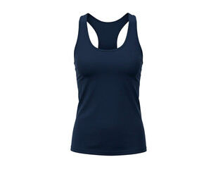 Dark blue athletic tank top isolated on transparent background
