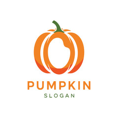 Pumpkin logo design with letter vector