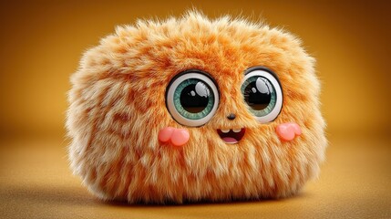 Soft yellow cloud 3D character, cute smile for summer event sticker kit